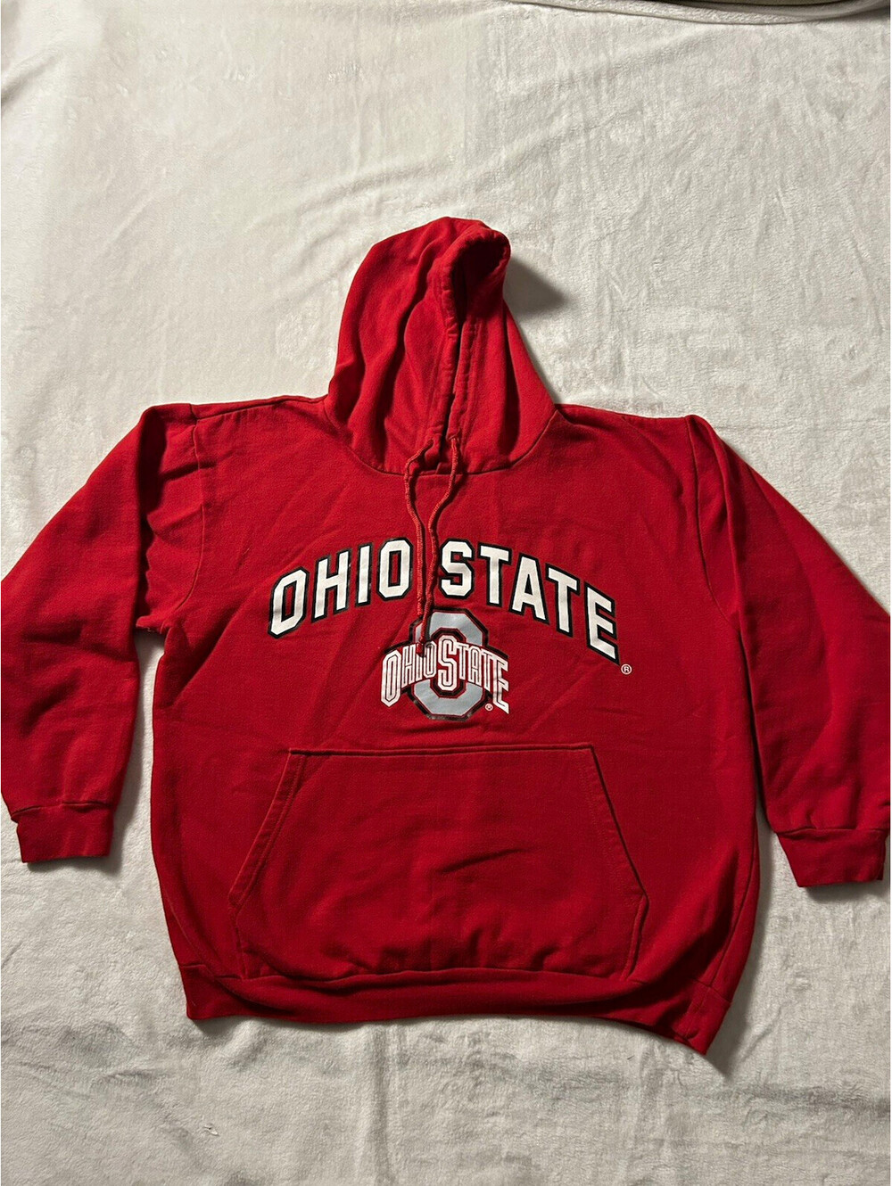 Logofit Ohio State Buckeyes Pullover Hoodie Sweatshirt L Red Front Pocket
